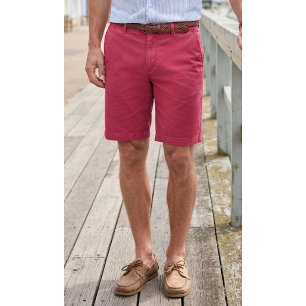 American Eagle Outfitters Men Pink Bermuda Stretch Chino Shorts Size 12 1363